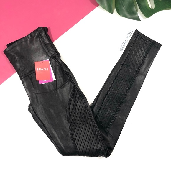 SPANX Pants - NEW SPANX Black Moto Faux Leather Leggings